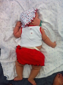 Katherine taking a nap outside in the shade.