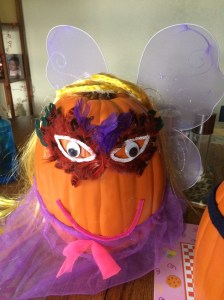 Alex's pumpkin is decorated as a fairy!