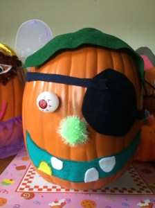Jonathan's pumpkin is a pirate!