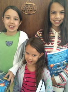 Ready for the field trip with our science workbooks.