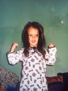 Showing her muscles!