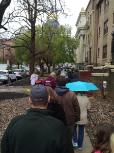 The crowd in front of us beginning the march around the Capitol.