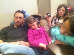 After a long day on the train, a little can napping waiting for tea.