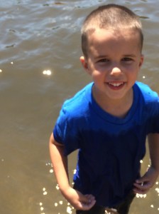 Jonathan swimming in the lake.