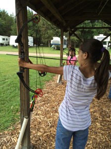 Natasha trying archery!