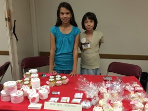The girls at their booth.